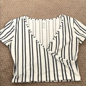 pacsun striped wrap shirt